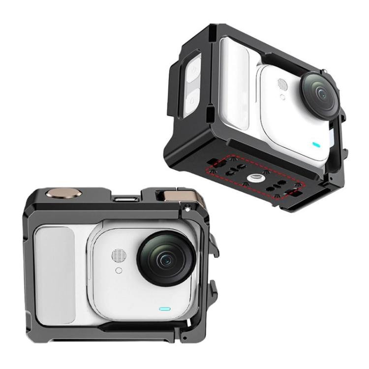 For Insta360 GO Ultra Aluminum Alloy Cage with Dual Cold Shoe Mount Shockproof Protective Frame, Aluminum Alloy Cage - ORIWHIZDJI & Insta360 AccessoriesInsta360 GO SeriesMounts