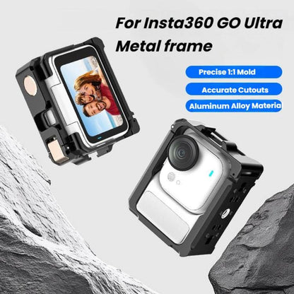 For Insta360 GO Ultra Aluminum Alloy Cage with Dual Cold Shoe Mount Shockproof Protective Frame, Aluminum Alloy Cage - ORIWHIZDJI & Insta360 AccessoriesInsta360 GO SeriesMounts