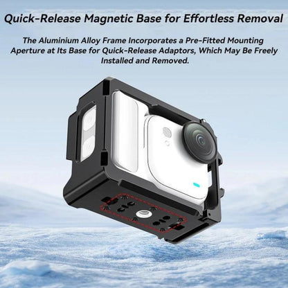 For Insta360 GO Ultra Aluminum Alloy Cage with Dual Cold Shoe Mount Shockproof Protective Frame, Aluminum Alloy Cage - ORIWHIZDJI & Insta360 AccessoriesInsta360 GO SeriesMounts