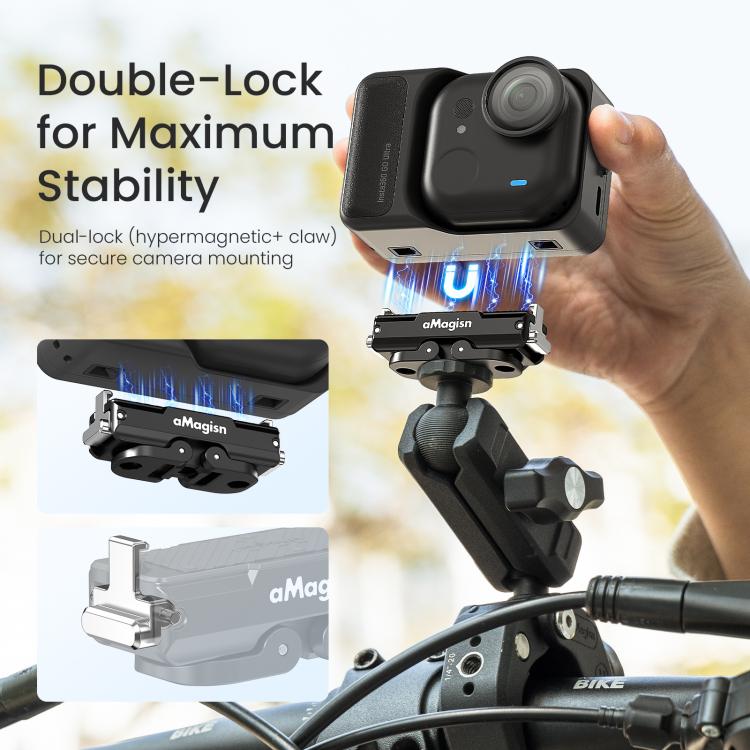 For Insta360 GO Ultra aMagisn Metal Magnetic Quick Release Mount 2.0 Lockable Adapter, For Insta360 GO Ultra - ORIWHIZaMagisnDJI & Insta360 AccessoriesInsta360 GO Series