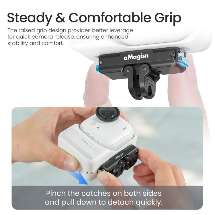 For Insta360 GO Ultra aMagisn Metal Magnetic Quick Release Mount 2.0 Lockable Adapter, For Insta360 GO Ultra - ORIWHIZaMagisnDJI & Insta360 AccessoriesInsta360 GO Series