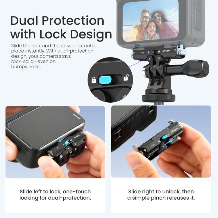 For Insta360 GO Ultra aMagisn Metal Magnetic Quick Release Mount 2.0 Lockable Adapter, For Insta360 GO Ultra - ORIWHIZaMagisnDJI & Insta360 AccessoriesInsta360 GO Series