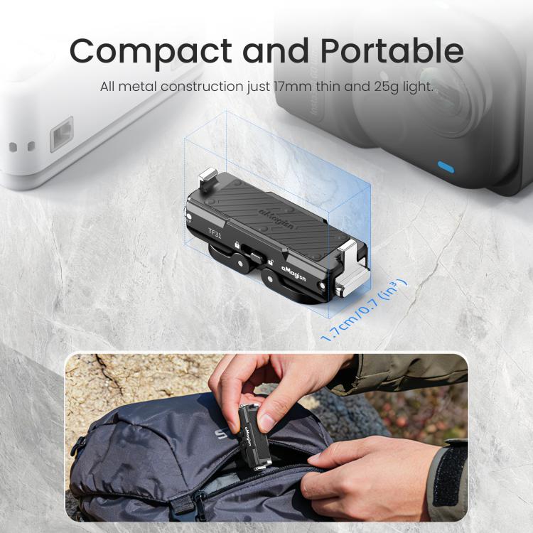 For Insta360 GO Ultra aMagisn Metal Magnetic Quick Release Mount 2.0 Lockable Adapter, For Insta360 GO Ultra - ORIWHIZaMagisnDJI & Insta360 AccessoriesInsta360 GO Series