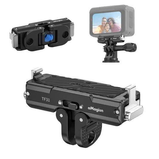 محول قفل مغناطيسي معدني سريع الفك من aMagisn 2.0 لكاميرا Insta360 GO Ultra، متوافق مع Insta360 GO Ultra - ملحقات DJI وInsta360 من aMagisn، سلسلة Insta360 GO