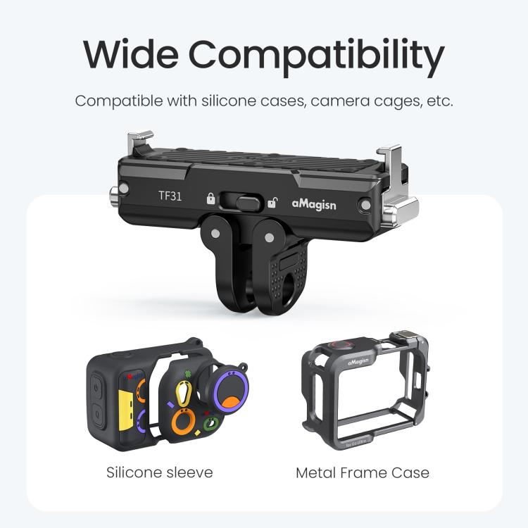 For Insta360 GO Ultra aMagisn Metal Magnetic Quick Release Mount 2.0 Lockable Adapter, For Insta360 GO Ultra - ORIWHIZaMagisnDJI & Insta360 AccessoriesInsta360 GO Series