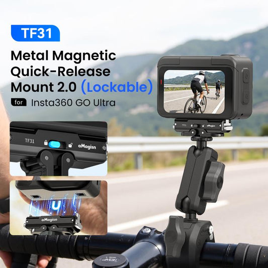 محول قفل مغناطيسي معدني سريع الفك من aMagisn 2.0 لكاميرا Insta360 GO Ultra، متوافق مع Insta360 GO Ultra - ملحقات DJI وInsta360 من aMagisn، سلسلة Insta360 GO