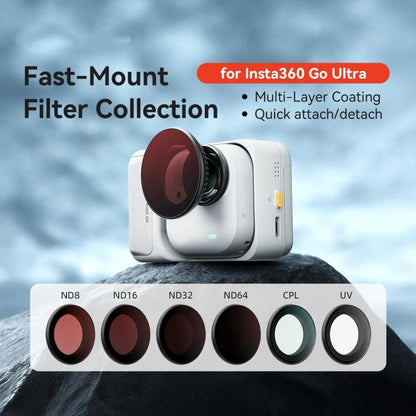 For Insta360 GO Ultra aMagisn Quick - Release Lens Filters Camera Accessories, UV, CPL, ND8+ND16+ND32+ND64, ND8+ND16+ND32+CPL - ORIWHIZaMagisnDJI & Insta360 AccessoriesInsta360 GO Series