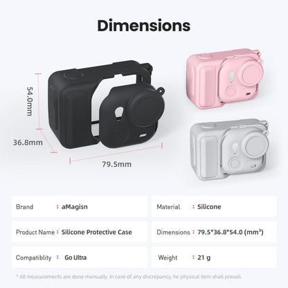 For Insta360 Go Ultra aMagisn Silicone Protective Case Kit All - round Protection Shell - ORIWHIZaMagisnDJI & Insta360 AccessoriesInsta360 GO Series