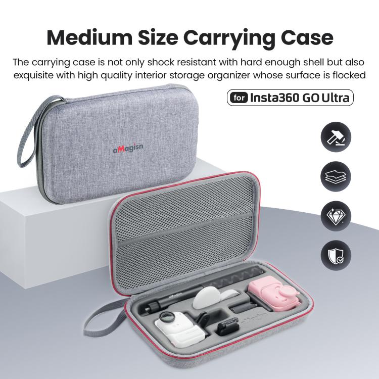For Insta360 GO Ultra aMagisn Storage Case Protective Bag for Camera, Silicone Sleeve, Cage, Selfie Stick and Accessories, For Insta360 GO Ultra - ORIWHIZaMagisnDJI & Insta360 AccessoriesInsta360 GO Series