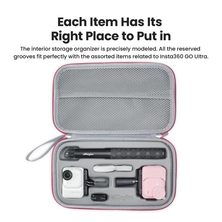 For Insta360 GO Ultra aMagisn Storage Case Protective Bag for Camera, Silicone Sleeve, Cage, Selfie Stick and Accessories, For Insta360 GO Ultra - ORIWHIZaMagisnDJI & Insta360 AccessoriesInsta360 GO Series