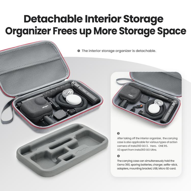 For Insta360 GO Ultra aMagisn Storage Case Protective Bag for Camera, Silicone Sleeve, Cage, Selfie Stick and Accessories, For Insta360 GO Ultra - ORIWHIZaMagisnDJI & Insta360 AccessoriesInsta360 GO Series