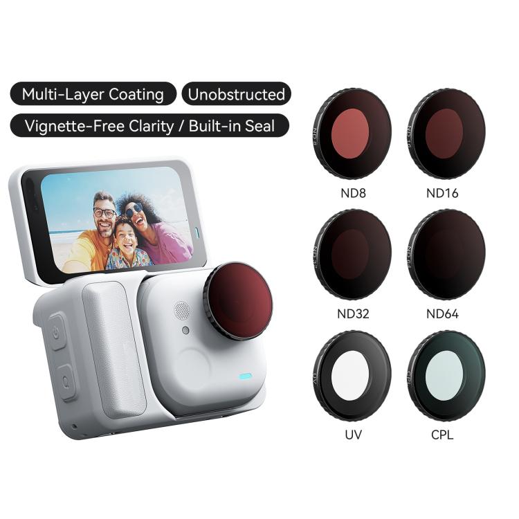 For Insta360 GO Ultra aMagisn Waterproof Filter Aluminum Alloy Frame Anti - fog Lens, UV, CPL, ND8/16/32/64, ND8/16/32+CPL - ORIWHIZaMagisnDJI & Insta360 AccessoriesInsta360 GO Series