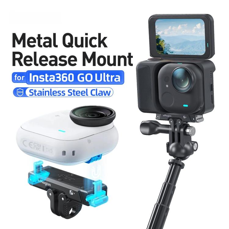 For Insta360 Go Ultra Camera AMagisn Metal Quick Release Magnetic Adapter With 1/4 - Inch Threaded Hol - ORIWHIZaMagisnDJI & Insta360 AccessoriesInsta360 GO Series