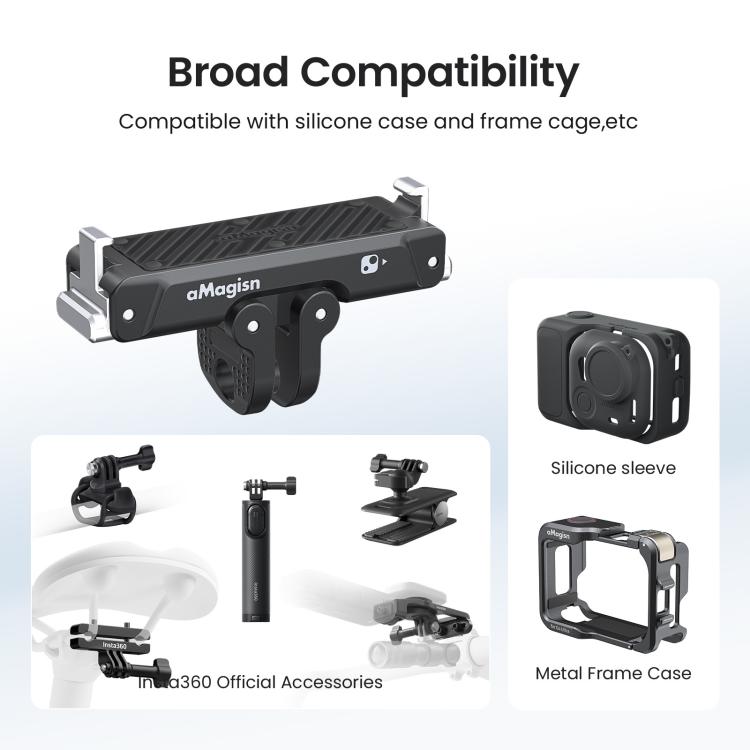 For Insta360 Go Ultra Camera AMagisn Metal Quick Release Magnetic Adapter With 1/4 - Inch Threaded Hol - ORIWHIZaMagisnDJI & Insta360 AccessoriesInsta360 GO Series