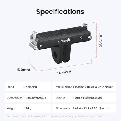 For Insta360 Go Ultra Camera aMagisn Quick Release Magnetic Base Plastic Mount Adapter - ORIWHIZaMagisnDJI & Insta360 AccessoriesInsta360 GO Series