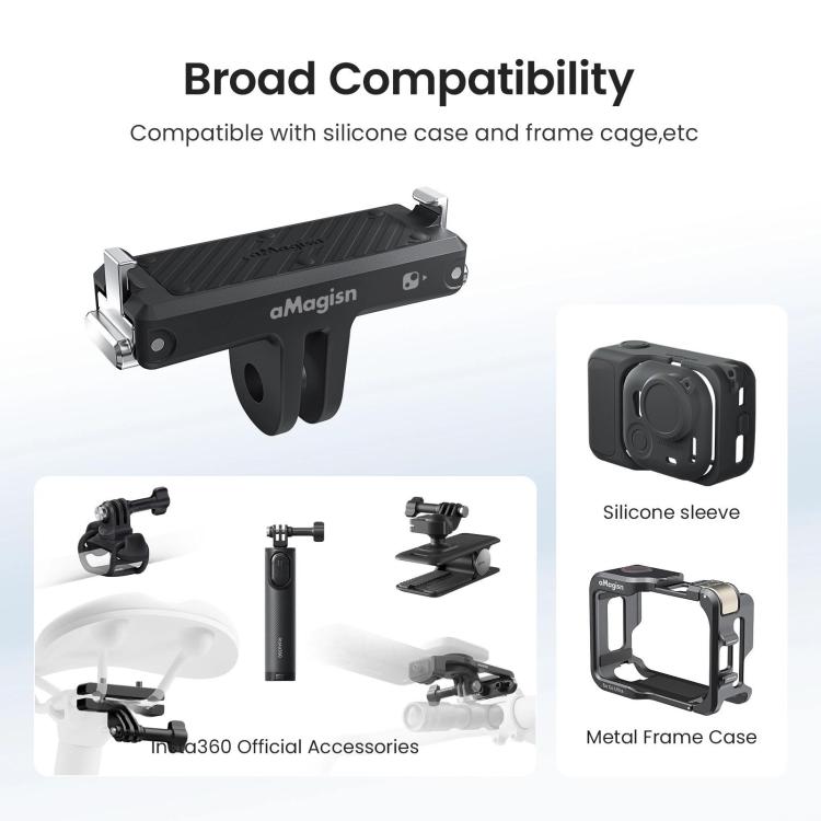 For Insta360 Go Ultra Camera aMagisn Quick Release Magnetic Base Plastic Mount Adapter - ORIWHIZaMagisnDJI & Insta360 AccessoriesInsta360 GO Series
