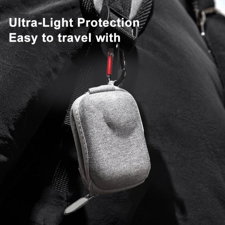 For Insta360 GO Ultra Carrying Case Shockproof EVA Portable Travel Storage Bag With Carabiner Clip, Carrying Case Gray - ORIWHIZDJI & Insta360 AccessoriesInsta360 GO SeriesProtection & Cases