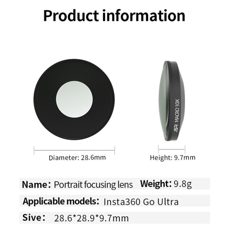 For Insta360 GO Ultra JSR LH Series 10X Macro Lens, Single Filter, With Hat Clip, With Frame + Hat Clip, With Frame + Selfie Stick - ORIWHIZDJI & Insta360 AccessoriesInsta360 GO SeriesJSR