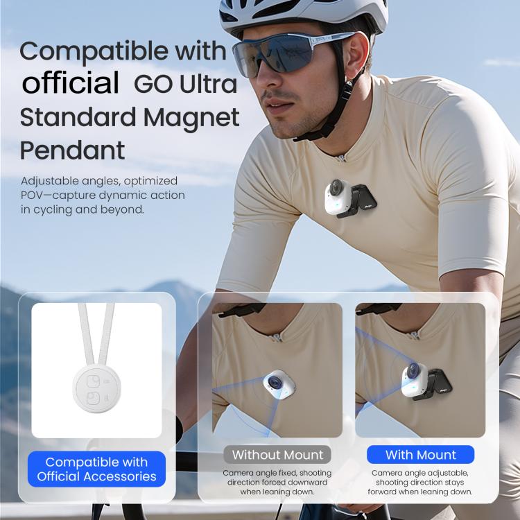 For Insta360 GO Ultra Magnetic Easy Clip AMagisn Mount 180 - Degree Adjustable Angle For Flexible POV Shooting - ORIWHIZaMagisnDJI & Insta360 AccessoriesInsta360 GO Series
