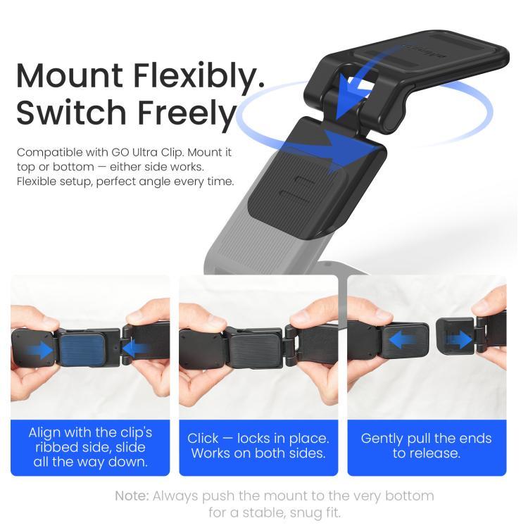 For Insta360 GO Ultra Magnetic Easy Clip AMagisn Mount 180 - Degree Adjustable Angle For Flexible POV Shooting - ORIWHIZaMagisnDJI & Insta360 AccessoriesInsta360 GO Series