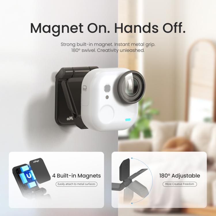 For Insta360 GO Ultra Magnetic Easy Clip AMagisn Mount 180 - Degree Adjustable Angle For Flexible POV Shooting - ORIWHIZaMagisnDJI & Insta360 AccessoriesInsta360 GO Series