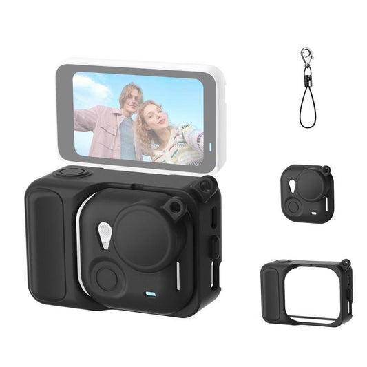 غطاء عدسة ووحدة توسيع سيليكونية PULUZ 2 في 1 لكاميرا Insta360 GO Ultra، متوافق مع Insta360 GO Ultra - ملحقات ORIWHIZDJI وInsta360، حماية وحافظات سلسلة Insta360 GO
