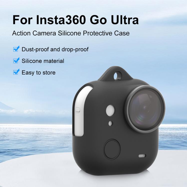 For Insta360 GO Ultra PULUZ Body Silicone Protective Cover with Lens Cap & Lanyards, Protective Cover (Black), Protective Cover (Red), Protective Cover (White) - ORIWHIZDJI & Insta360 AccessoriesInsta360 GO SeriesProtection & Cases