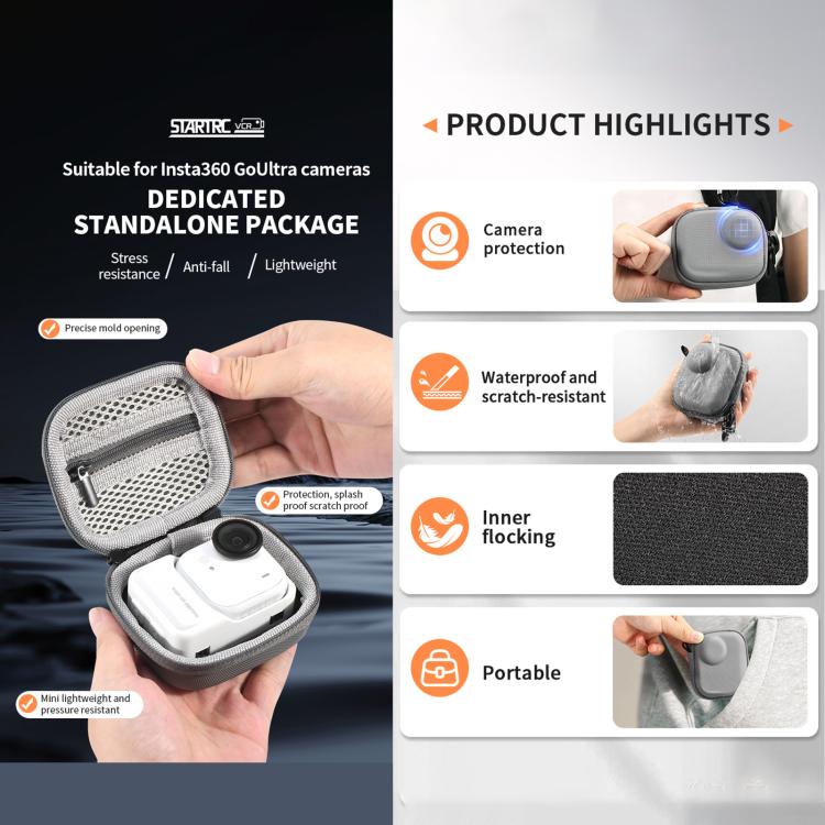 For Insta360 GO Ultra STARTRC Mini Portable Body Diamond Texture PU Storage Bag, For Insta360 GO Ultra 1 - ORIWHIZDJI & Insta360 AccessoriesInsta360 GO SeriesProtection & Cases