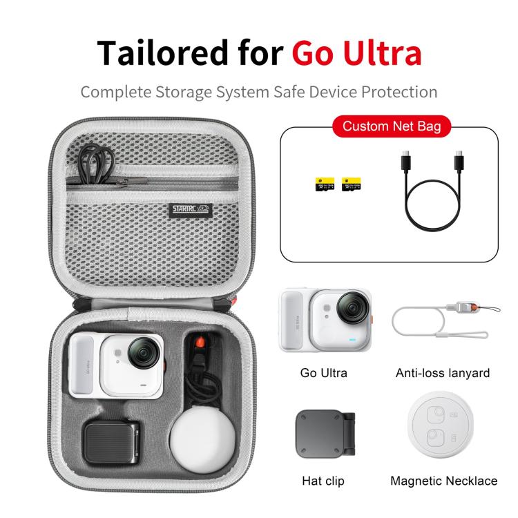 For Insta360 GO Ultra STARTRC Standard Portable Protective Box Diamond Texture PU Storage Bag, For Insta360 GO Ultra - ORIWHIZDJI & Insta360 AccessoriesInsta360 GO SeriesProtection & Cases