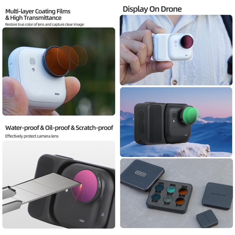 For Insta360 GO Ultra Sunnylife Camera Lens Filter, Black Mist 1/4, CPL, MCUV, ND8, ND16, ND32, ND64, ND8PL, ND16PL, ND32PL, ND64PL, 3 in 1 Light Shadow, 3 in 1 Mixed Filter, 4 in 1 Mixed Filter, 4 in 1 ND, 4 in 1 NDPL, 6 in 1 Mixed Filter - ORIWHIZDJI & Insta360 AccessoriesInsta360 GO SeriesLen Accessories