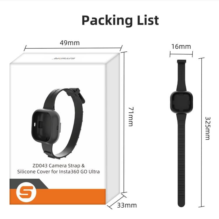 For Insta360 GO Ultra Sunnylife Expansion Band Strap Silicone Protective Cover Wristband Backpack Bicycle Stripe Cat Collar, For Insta360 GO Ultra - ORIWHIZDJI & Insta360 AccessoriesInsta360 GO SeriesProtection & Cases