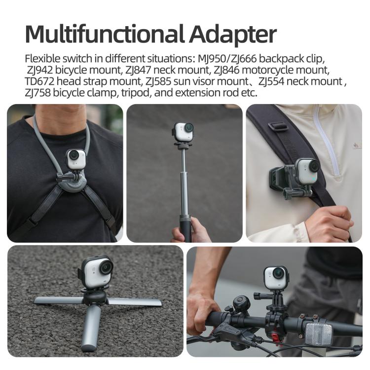 For Insta360 GO Ultra Sunnylife Foldable Vertical - Horizontal Adapter Mount Protective Frame Mounting Brackets Housing Cover, For Insta360 GO Ultra - ORIWHIZDJI & Insta360 AccessoriesInsta360 GO SeriesMounts