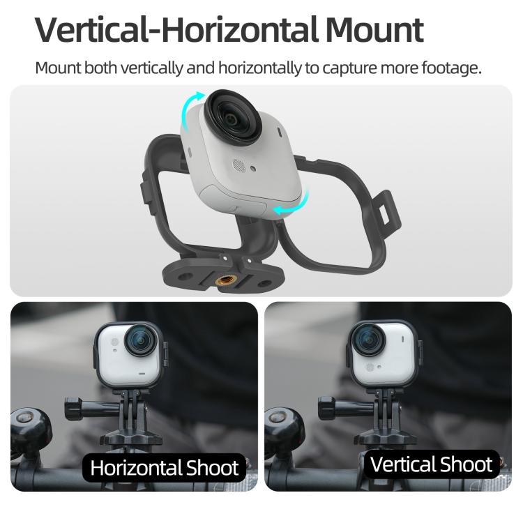 For Insta360 GO Ultra Sunnylife Foldable Vertical - Horizontal Adapter Mount Protective Frame Mounting Brackets Housing Cover, For Insta360 GO Ultra - ORIWHIZDJI & Insta360 AccessoriesInsta360 GO SeriesMounts