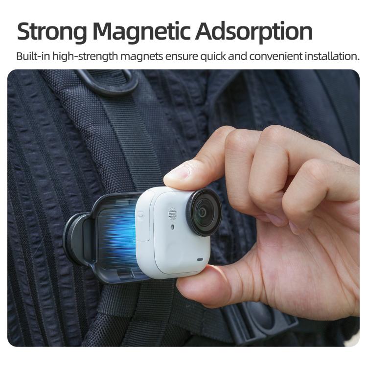 For Insta360 GO Ultra Sunnylife Magnetic Backpack Clip Action Camera Clamp Vertical - Horizontal Mount, For Insta360 GO Ultra Black - ORIWHIZDJI & Insta360 AccessoriesInsta360 GO SeriesMounts