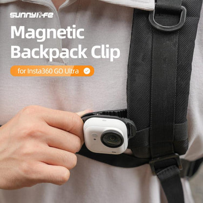 For Insta360 GO Ultra Sunnylife Magnetic Backpack Clip Action Camera Clamp Vertical - Horizontal Mount, For Insta360 GO Ultra Black - ORIWHIZDJI & Insta360 AccessoriesInsta360 GO SeriesMounts