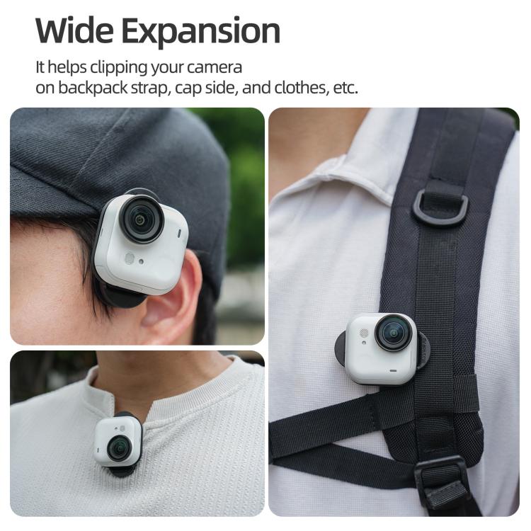 For Insta360 GO Ultra Sunnylife Magnetic Backpack Clip Action Camera Clamp Vertical - Horizontal Mount, For Insta360 GO Ultra Black - ORIWHIZDJI & Insta360 AccessoriesInsta360 GO SeriesMounts