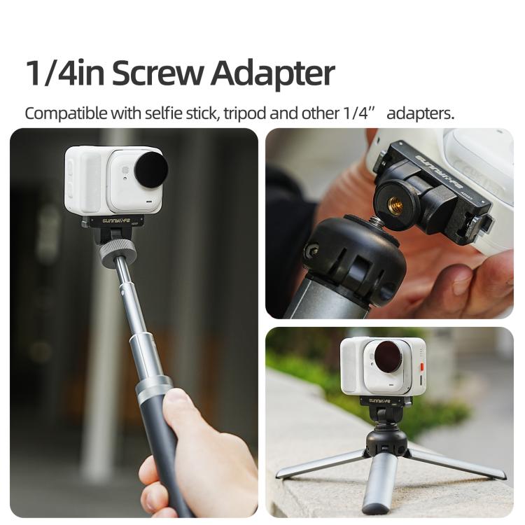 For Insta360 GO Ultra Sunnylife Magnetic Quick Release Adapter Mount 1/4 Interface 180 Tilt Adjustable Selfie Stick Adapter Stand, AD137 For Insta360 GO Ultra - ORIWHIZDJI & Insta360 AccessoriesInsta360 GO SeriesMounts