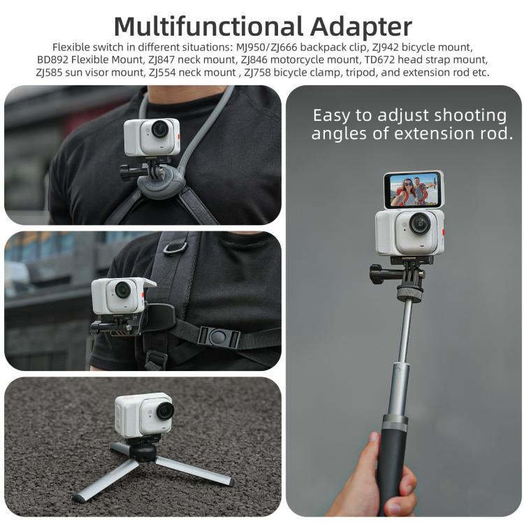 For Insta360 GO Ultra Sunnylife Magnetic Quick Release Adapter Mount Foldable Base Dual - Claws 1/4 Adapter, AD049 For Insta360 GO Ultra - ORIWHIZDJI & Insta360 AccessoriesInsta360 GO SeriesMounts