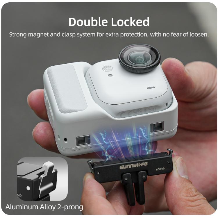 For Insta360 GO Ultra Sunnylife Magnetic Quick Release Adapter Mount Foldable Base Dual - Claws 1/4 Adapter, AD049 For Insta360 GO Ultra - ORIWHIZDJI & Insta360 AccessoriesInsta360 GO SeriesMounts