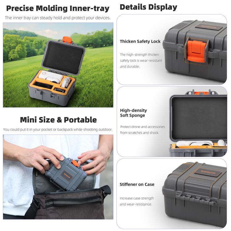 For Insta360 GO Ultra Sunnylife Mini Travel Box Waterproof Carrying Box Shock - proof Hard Shell, For Insta360 GO Ultra - ORIWHIZDJI & Insta360 AccessoriesInsta360 GO SeriesProtection & Cases