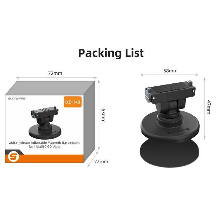 For Insta360 GO Ultra Sunnylife Quick - Release Magnetic Base Mount 1/4 180 Tilt Adjustable Tabletop Base Bracket, DZ - 143 For Insta360 GO Ultra - ORIWHIZDJI & Insta360 AccessoriesInsta360 GO SeriesMounts