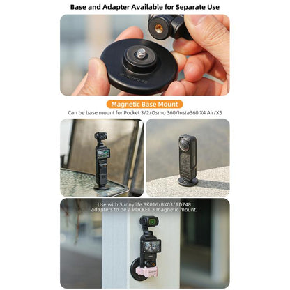 For Insta360 GO Ultra Sunnylife Quick - Release Magnetic Base Mount 1/4 180 Tilt Adjustable Tabletop Base Bracket, DZ - 143 For Insta360 GO Ultra - ORIWHIZDJI & Insta360 AccessoriesInsta360 GO SeriesMounts