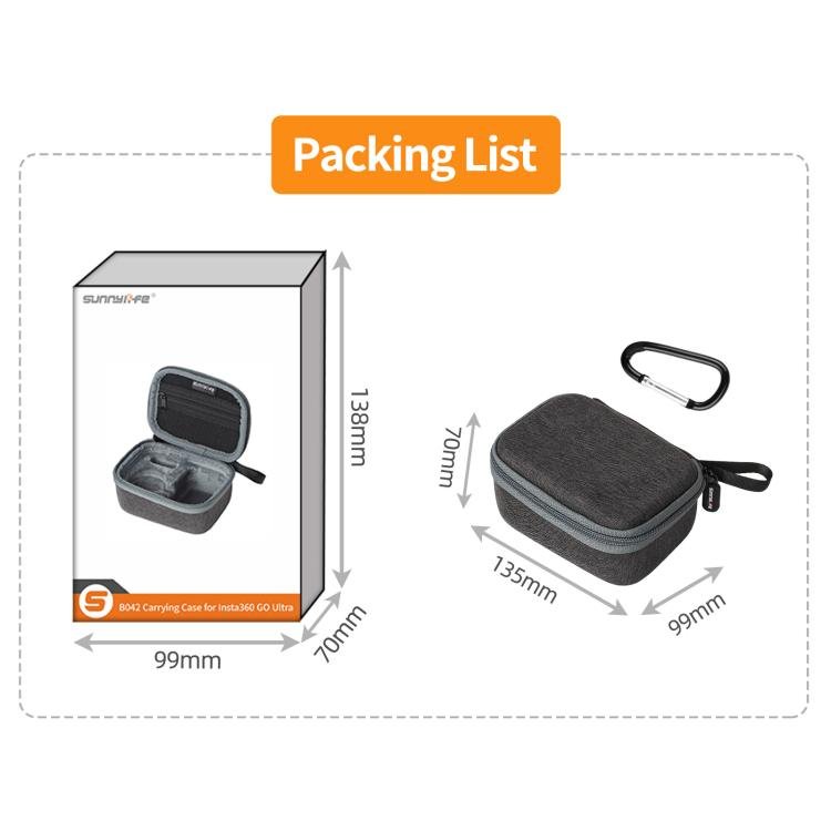 For Insta360 GO Ultra Sunnylife Standard Portable Protective Box Storage Bag, For Insta360 GO Ultra - ORIWHIZDJI & Insta360 AccessoriesInsta360 GO SeriesProtection & Cases