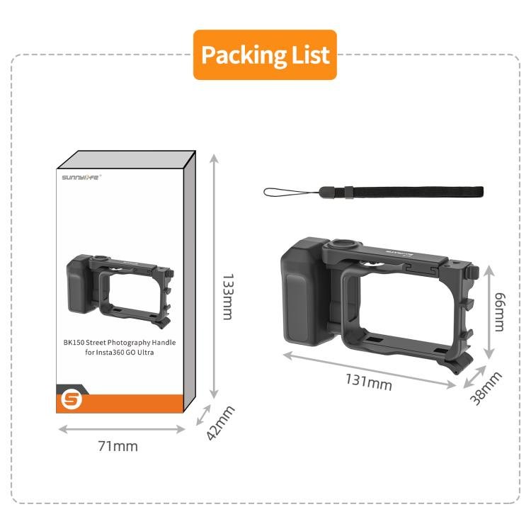For Insta360 GO Ultra Sunnylife Street Photography Handle Ergonomic Hand Grip Quick Release Shutter Handle, For Insta360 GO Ultra (Black), For Insta360 GO Ultra (White) - ORIWHIZDJI & Insta360 AccessoriesInsta360 GO SeriesSticks & Grips