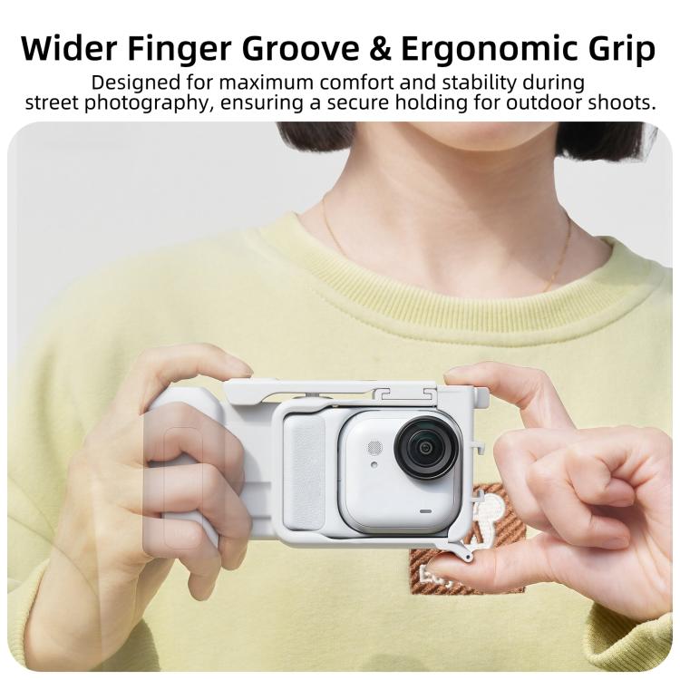 For Insta360 GO Ultra Sunnylife Street Photography Handle Ergonomic Hand Grip Quick Release Shutter Handle, For Insta360 GO Ultra (Black), For Insta360 GO Ultra (White) - ORIWHIZDJI & Insta360 AccessoriesInsta360 GO SeriesSticks & Grips