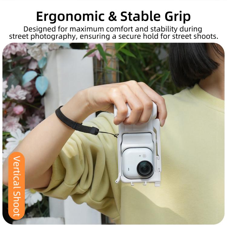 For Insta360 GO Ultra Sunnylife Street Photography Handle Ergonomic Hand Grip Quick Release Shutter Handle, For Insta360 GO Ultra (Black), For Insta360 GO Ultra (White) - ORIWHIZDJI & Insta360 AccessoriesInsta360 GO SeriesSticks & Grips