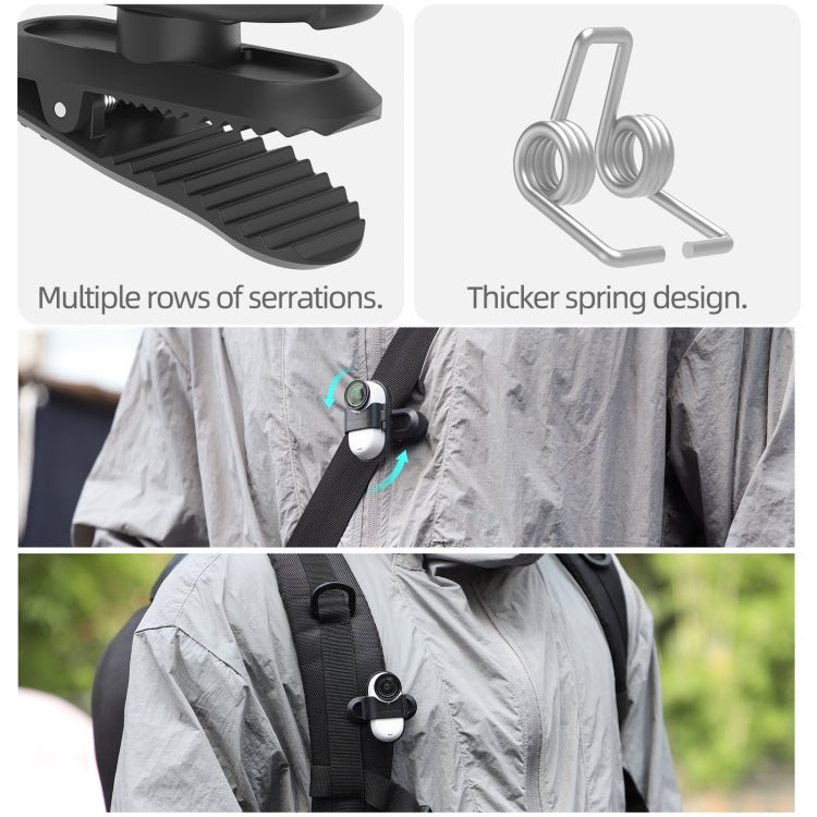 For Insta360 GO3 / GO 3S Sunnylife 360 Degree Rotation Backpack Clip Action Camera Clamp Mount, Rotation Backpack Clip - ORIWHIZDJI & Insta360 AccessoriesInsta360 GO SeriesMounts