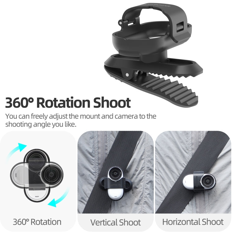 For Insta360 GO3 / GO 3S Sunnylife 360 Degree Rotation Backpack Clip Action Camera Clamp Mount, Rotation Backpack Clip - ORIWHIZDJI & Insta360 AccessoriesInsta360 GO SeriesMounts