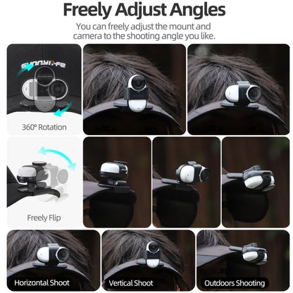 For Insta360 GO3 / GO 3S Sunnylife Baseball Hat Clip Mount Baseball Cap Clamp Quick Release Mount Camera POV Vlog Holder, Baseball Hat Clip - ORIWHIZDJI & Insta360 AccessoriesInsta360 GO SeriesMounts