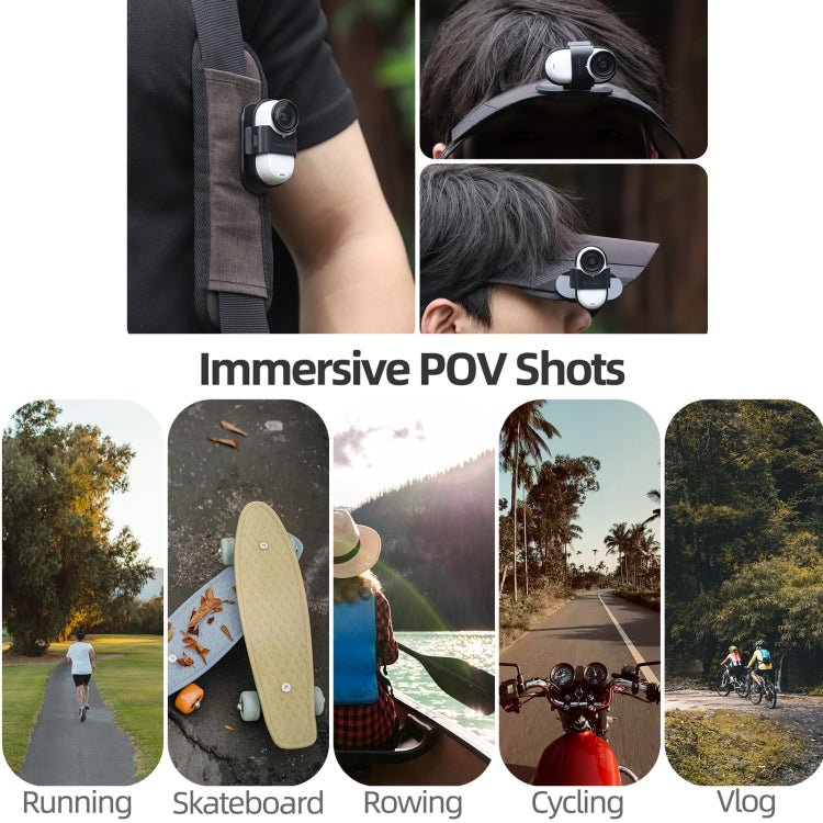 For Insta360 GO3 / GO 3S Sunnylife Baseball Hat Clip Mount Baseball Cap Clamp Quick Release Mount Camera POV Vlog Holder, Baseball Hat Clip - ORIWHIZDJI & Insta360 AccessoriesInsta360 GO SeriesMounts